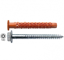 Дюбель фасадный универсальный Mungo MQLK-STB 10 x 120 со стопорным шурупом с пресс-шайбой HEX+Т40 оцинк. сталь 1060312, 50 шт