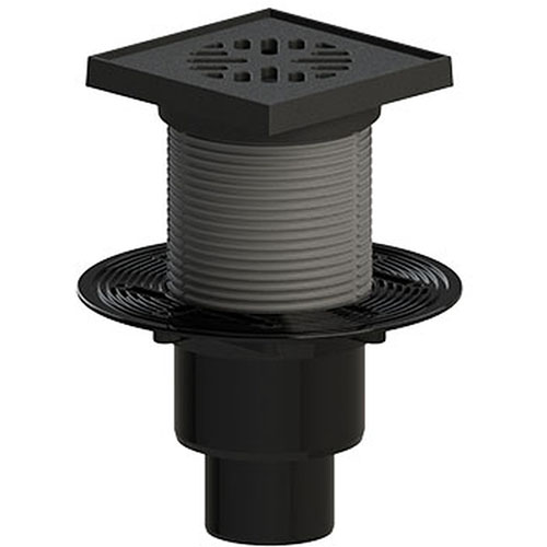 ТП-310PDsG Трап ПП 110/75/50 верт. выпуск решетка и подрамник чугун 150х150 /поплавковый сухой затвор/