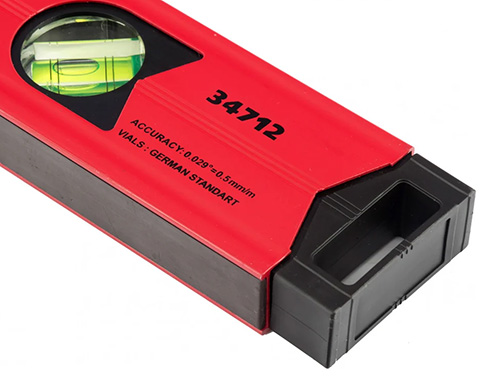 Уровень алюминиевый магнитный 3 глазка, 1 зеркальный, 1200 мм