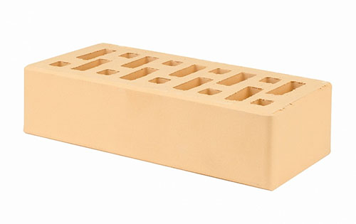Облицовочный кирпич одинарный, М-175,120x250x65, желтый, оттенок соломенный, поверхность гладкая