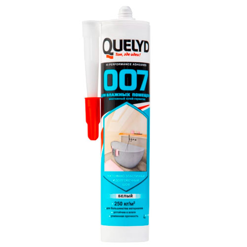 QUELYD 007 Для влажных помещений белый, Клей-герметик, 400 г