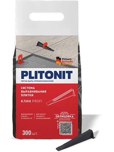 Система выравнивания плитки PLITONIT Клин SVP-PROFI, 300 шт. в пакете
