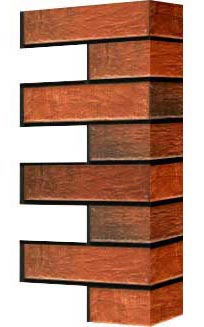 Левый откос фасадной термопанели Аляска Loft brick chili, 60 мм