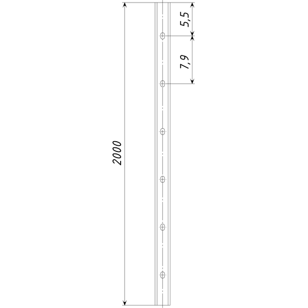 Рейка прижимная алюминиевая L-2 м