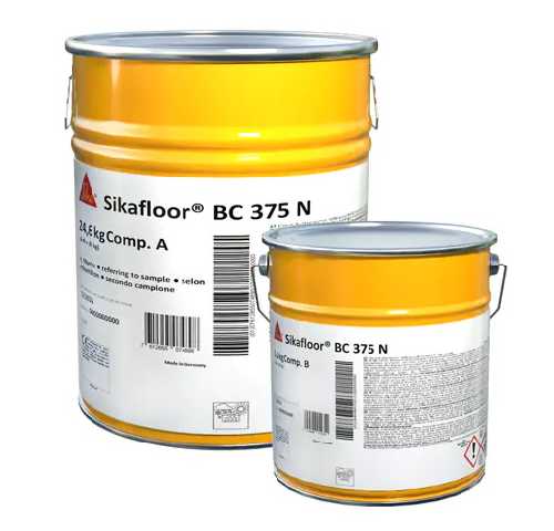 Двухкомпонентный цветной самонивелирующийся состав на основе жестких полиуретановых смол  Sikafloor® BC 375 N PTA RAL 7038 агатовый серый, ведро 24,6 кг