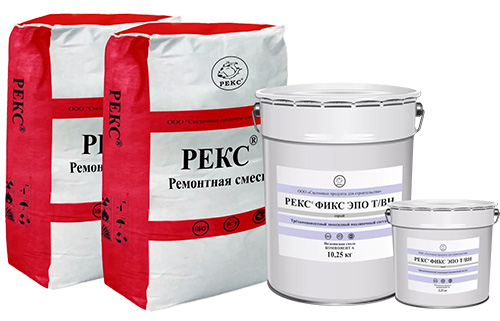 Ремонтный состав РЕКС Фикс Эпо Т/ВН 100, 3к, 62,5 кг, красный