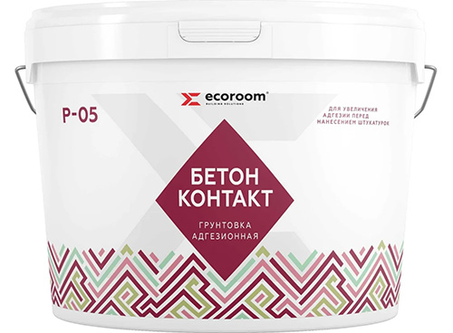 Грунтовка акриловая бетон-контакт P-05 Ecoroom, 18 кг, ведро