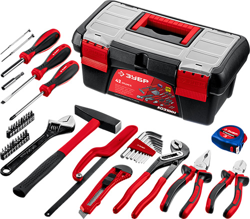 Универсальный набор инструмента для дома МАСТЕР, 42 предмета, ЗУБР Хозяин