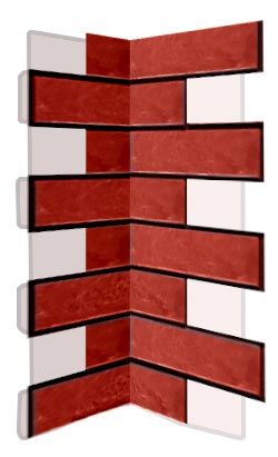 Внутренний угловой элемент фасадной термопанели Аляска Rot rustik, 60 мм