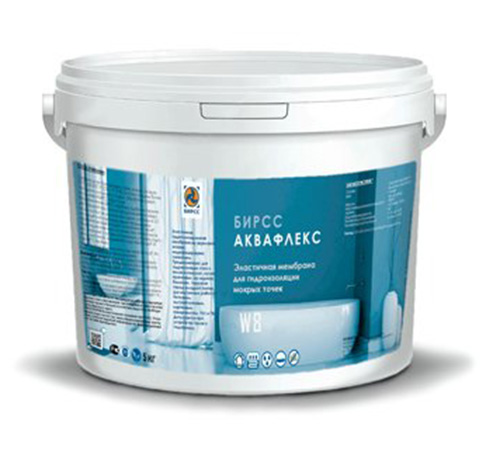 АкваФлекс гидроизоляционная мембрана для пола и стен белая БИРСС, 5 кг