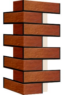 Внешний угловой элемент фасадной термопанели Аляска Kalahari rustik, 60 мм