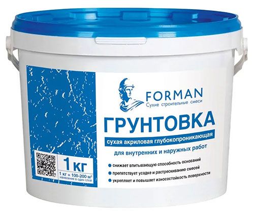 Грунтовка акриловая Форман - 1 кг, ведро