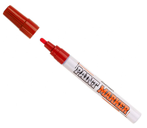 Маркер-краска красный, 12шт./упак