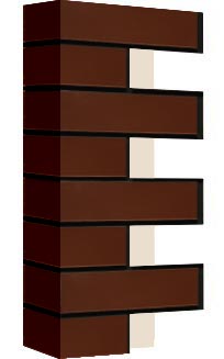 Правый откос фасадной термопанели Аляска Braun glatt, 40 мм