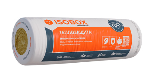 Мат минераловатный ISOBOX 44 R Теплозащита, 8200x1220x100 мм, 10 м2, Технониколь