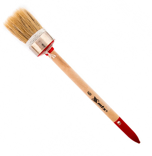 Кисть круглая №6 (30 мм) натуральная щетина с деревянной ручкой, MATRIX