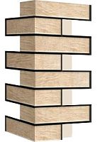 Внешний угловой элемент фасадной термопанели Аляска Loft brick salt, 60 мм