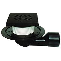 HL81G Трап с поворотным шарниром для балконов и террас, с подрамником и решеткой из чугуна DN50/75