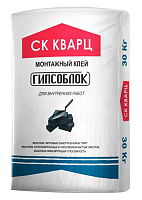 Клей монтажный Гипсоблок для монтажа пазогребневых плит (эконом), 30 кг мешок