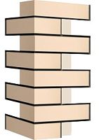 Внешний угловой элемент фасадной термопанели Аляска Krem glatt, 40 мм