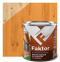 Антисептик FAKTOR декоративный для защиты и тонирования древесины 3 в 1 орегон, банка 2,1 кг 