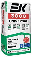 Клей для плитки и керамогранита EK 3000 UNIVERSAL Frost, 25 кг мешок ЕК Кемикал