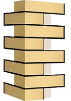 Внешний угловой элемент фасадной термопанели Аляска Sand glatt, 60 мм