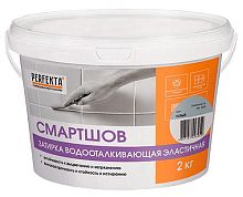 PERFEKTA СмартШов водоотталкивающая эластичная затирка (серый), ведро, 2 кг