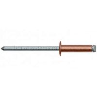 Заклепка Bralo вытяжная медь/сталь стандартный бортик, 4,8х10х9,5 мм, 01250004810