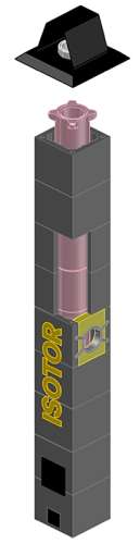 ISOTOR Комплект дымохода с плитой по месту, 5м Ø20см с верхним комплектом, Schiedel