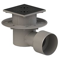 ТП-1612P Трап ПП 110/75 гориз. выпуск решетка чугун 150х150 /гидрозатвор/