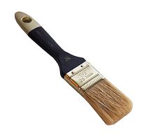 Кисть плоская с натуральной щетиной и деревянной ручкой 1,5", серия ПРОФИ