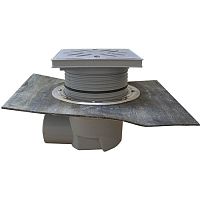 HL615HS Трап ПП PERFEKT с гориз. выпуском, решёткой из нерж. стали, клапаном и полимербитумным полотном DN110