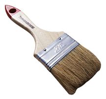 Кисть плоская с натуральной щетиной и деревянной ручкой 2,5"