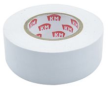 Изолента ПВХ 19 мм белая, 20 м, КМ