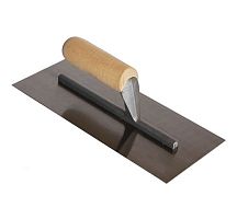 Гладилка нержавеющая прямая с деревянной ручкой 120мм х 280мм