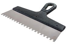 Шпатель из нержавеющей стали 250 мм, зуб 8х8 мм, пластмассовая ручка