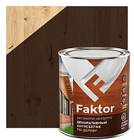 Антисептик FAKTOR декоративный для защиты и тонирования древесины 3 в 1 палисандр, банка 0,6 кг 