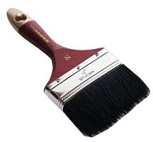 Кисть плоская с черной натуральной щетиной и деревянной ручкой 4", серия МАСТЕР
