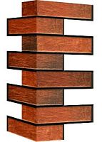 Внешний угловой элемент фасадной термопанели Аляска Loft brick chili, 60 мм