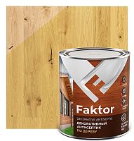 Антисептик FAKTOR декоративный для защиты и тонирования древесины 3 в 1 светлый дуб, банка 0,6 кг 