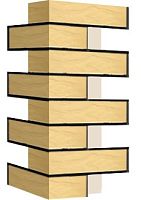 Внешний угловой элемент фасадной термопанели Аляска Sand rustik, 60 мм