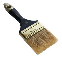 Кисть плоская с натуральной щетиной и деревянной ручкой 3", серия ПРОФИ