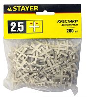 Крестики STAYER для кафеля, 2,5 мм, 200 штук
