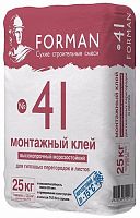 Монтажный клей для ГКЛ и ПГП морозостойкий Форман 41 - 25 кг, мешок