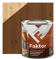 Антисептик FAKTOR декоративный для защиты и тонирования древесины 3 в 1 махагон, банка 2,1 кг 