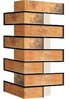 Внешний угловой элемент фасадной термопанели Аляска Loft brick curry, 60 мм