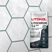 Затирка LITOCHROM 1-6 EVO, Оттенок LE.385 нефрит, мешок, 5 кг, LITOKOL