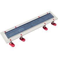 ТП-50.1A-1000 Трап для душа линейный с рамкой из нерж. стали, с верт. выходом D50 мм, решетка типа А - волна, "сухой" механический затвор