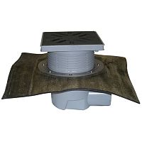 HL615HLW Трап ПП PERFEKT с гориз. выпуском, решёткой из ПП, гидрозатвором и полимербитумным полотном DN110